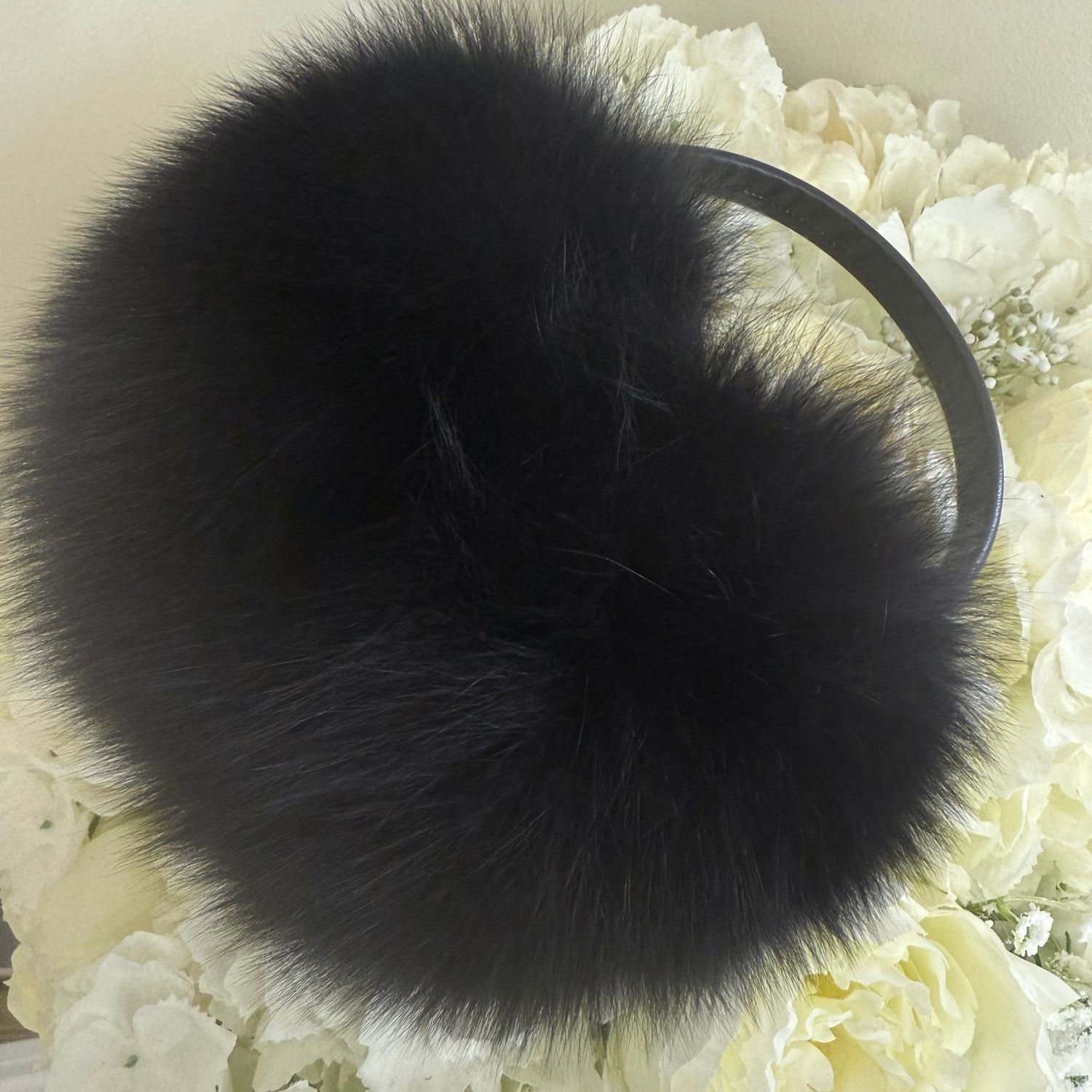 Fox Fur Ear Muff ( black )