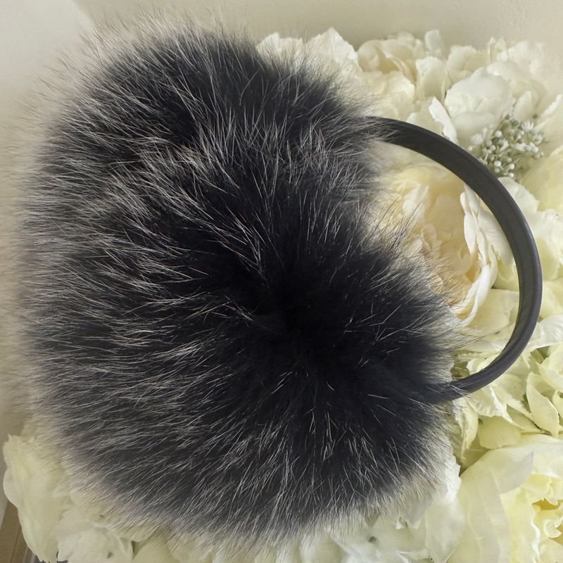 Fox Fur Ear Muffs ( silver fox )