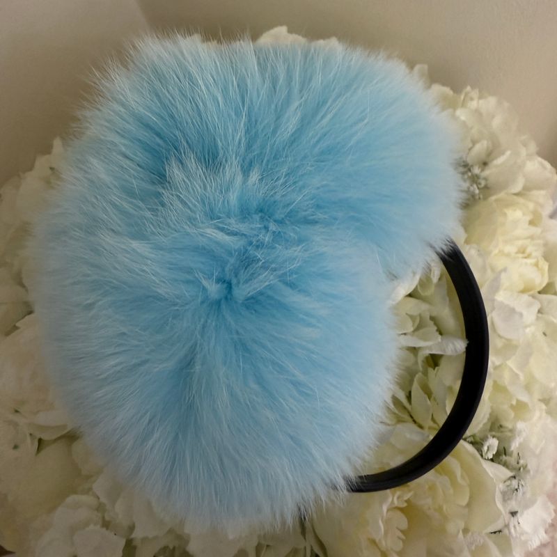 Fox Fur Headband (baby blue )