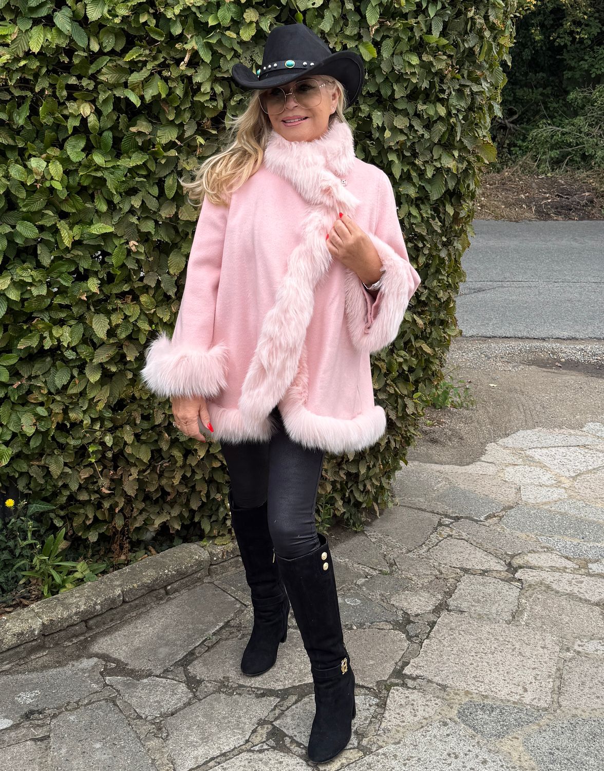 Cashmere &amp; Fox Fur Coat (pink)