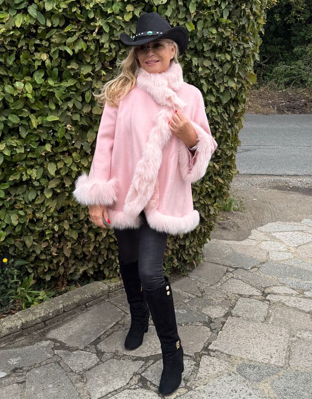 Cashmere &amp; Fox Fur Coat (pink)