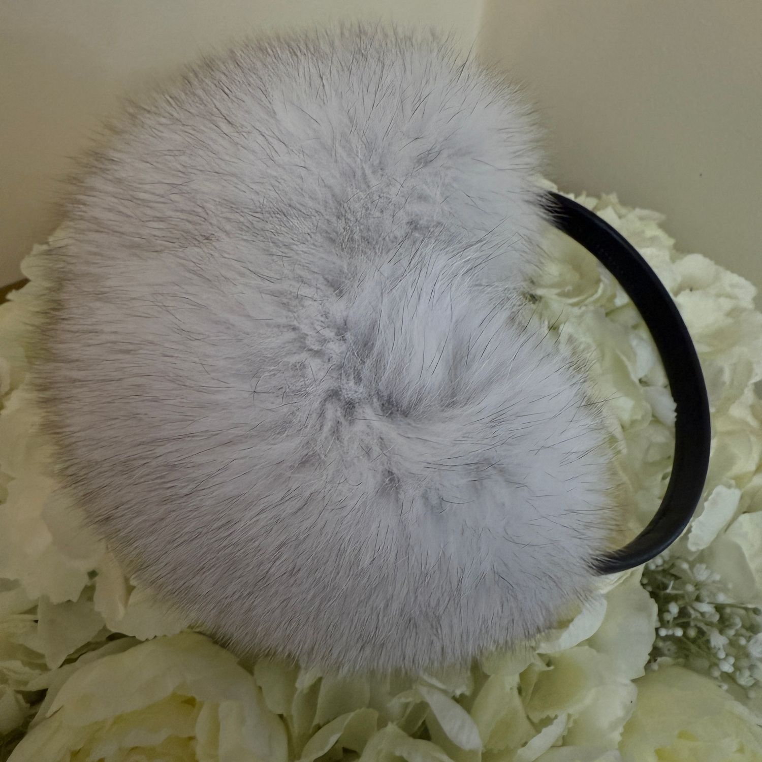 Fox Fur Earmuffs ( light grey )