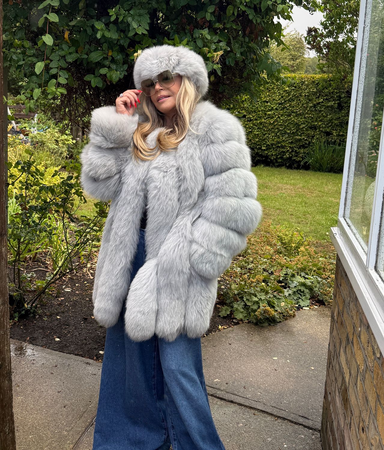 Luxury Fox Fur Coat (light grey)