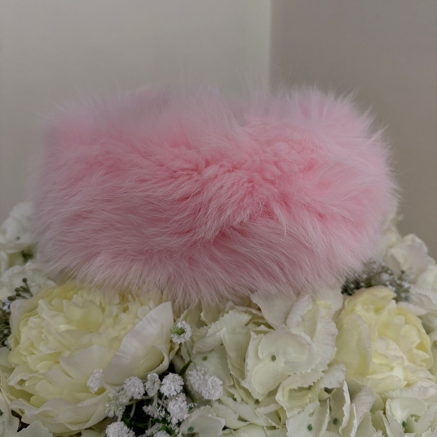 Pink Fox Fur Headband