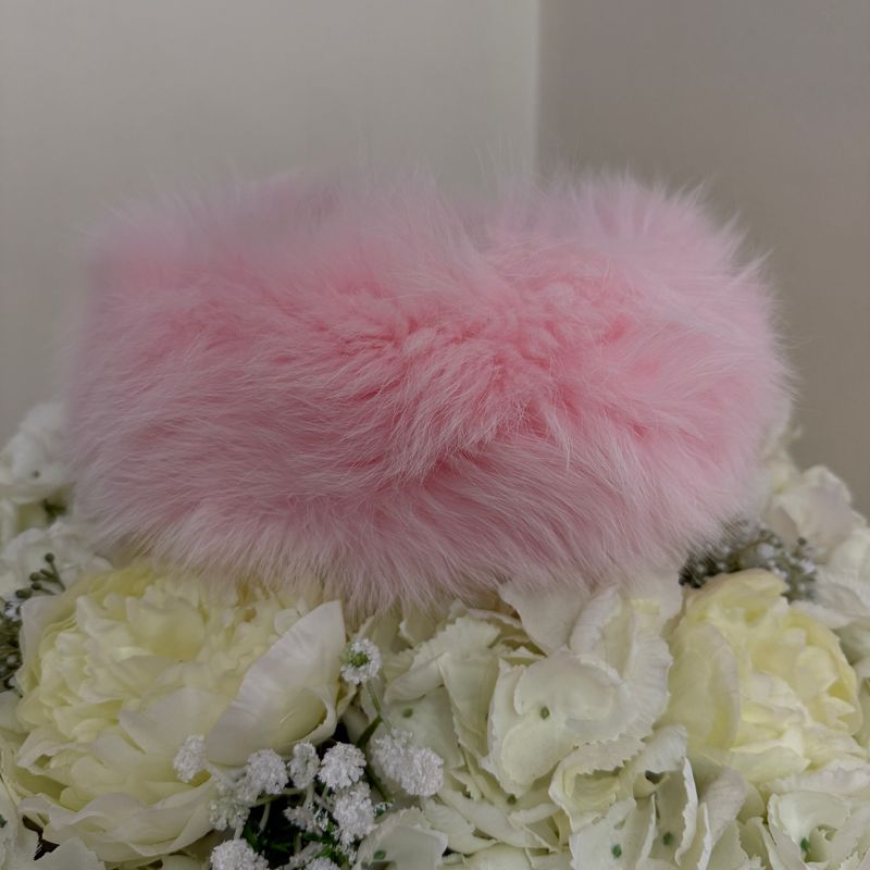 Pink Fox Fur Headband