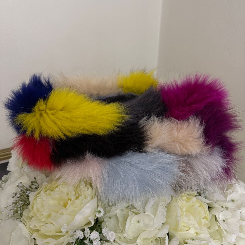 Multi Colour Fox Fur Snood / Scarf