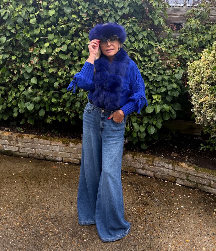 Fox Fur Cardigan (blue)