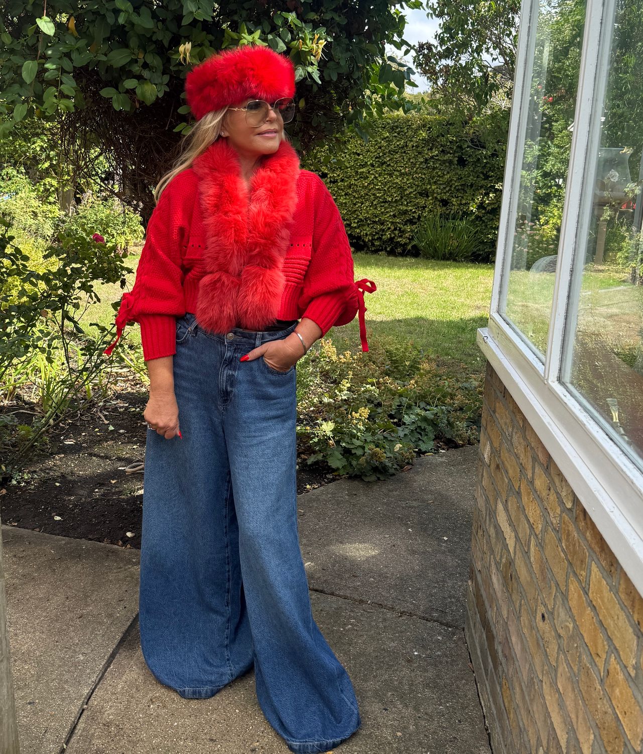 Fox Fur Cardigan (red)