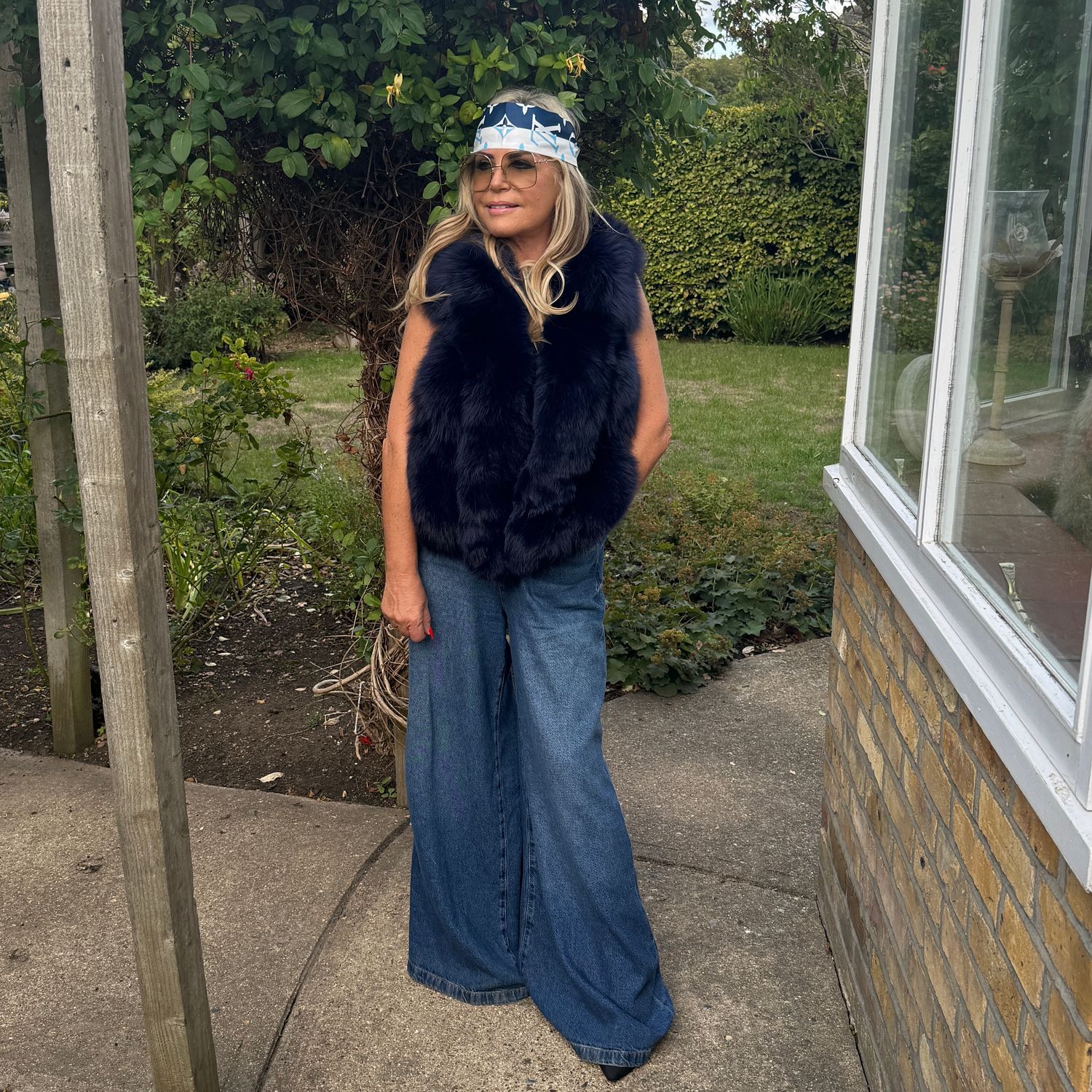 Fox Fur Gilet (blue )