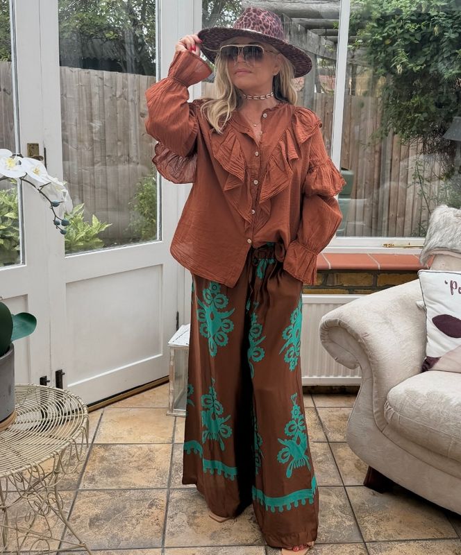 Patterned Silk Trouser