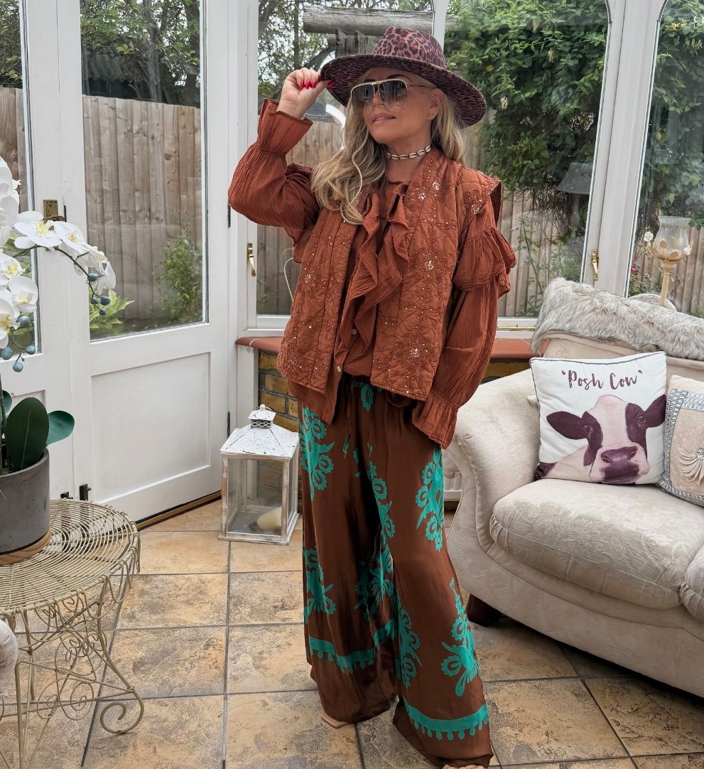 Rust Sequin Waistcoat