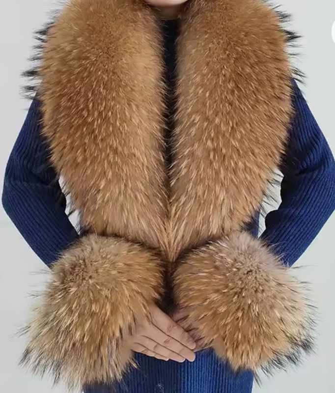 Long Raccoon Collar &amp; Cuff Set