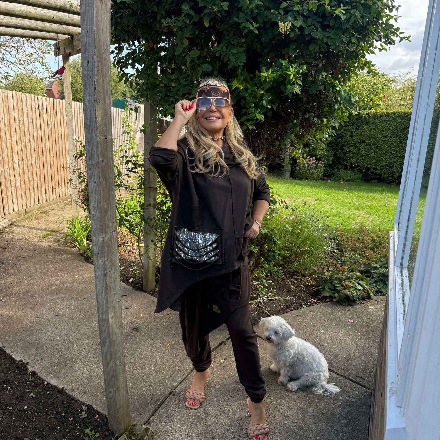 Quirky Hooded Top ( dark brown)