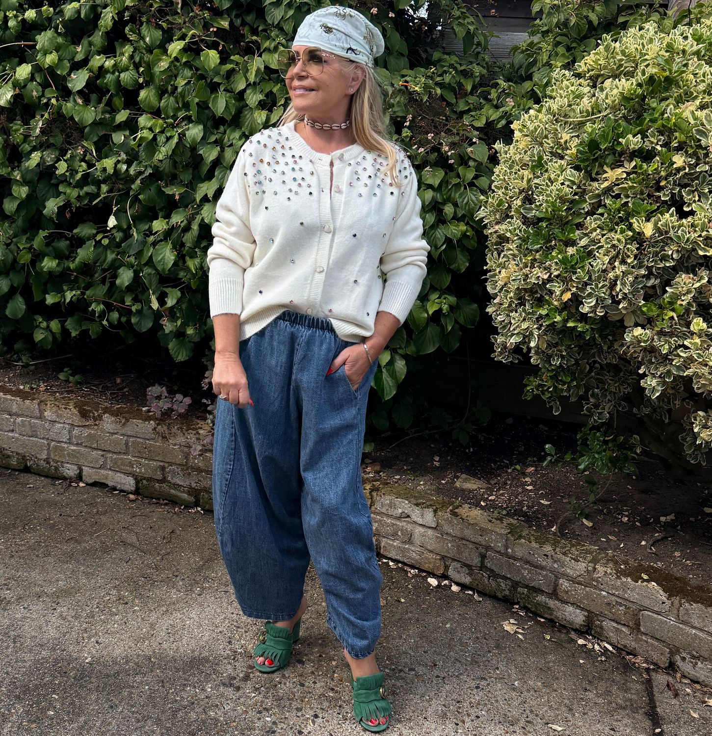 Rhinestone Cardi ( winter white)