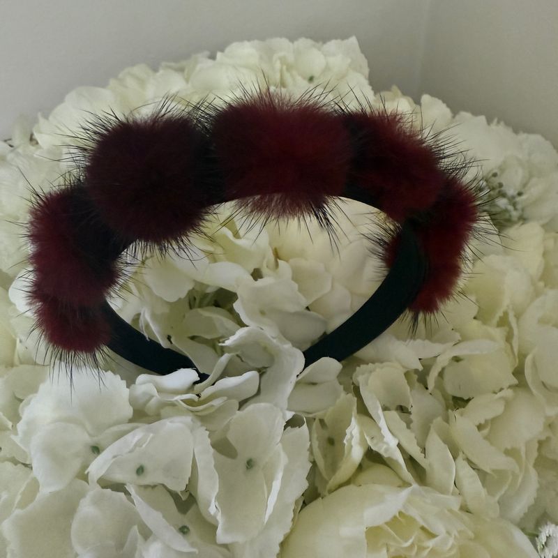 Mink Bobble Hair Band (plum)