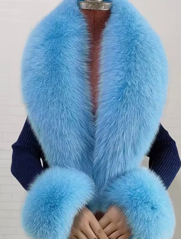 Short Fox Fur Collar &amp; Cuff Set