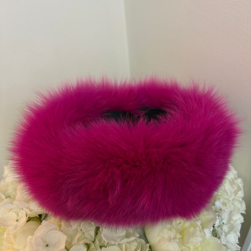 Fox Fur Headband ( hot pink )