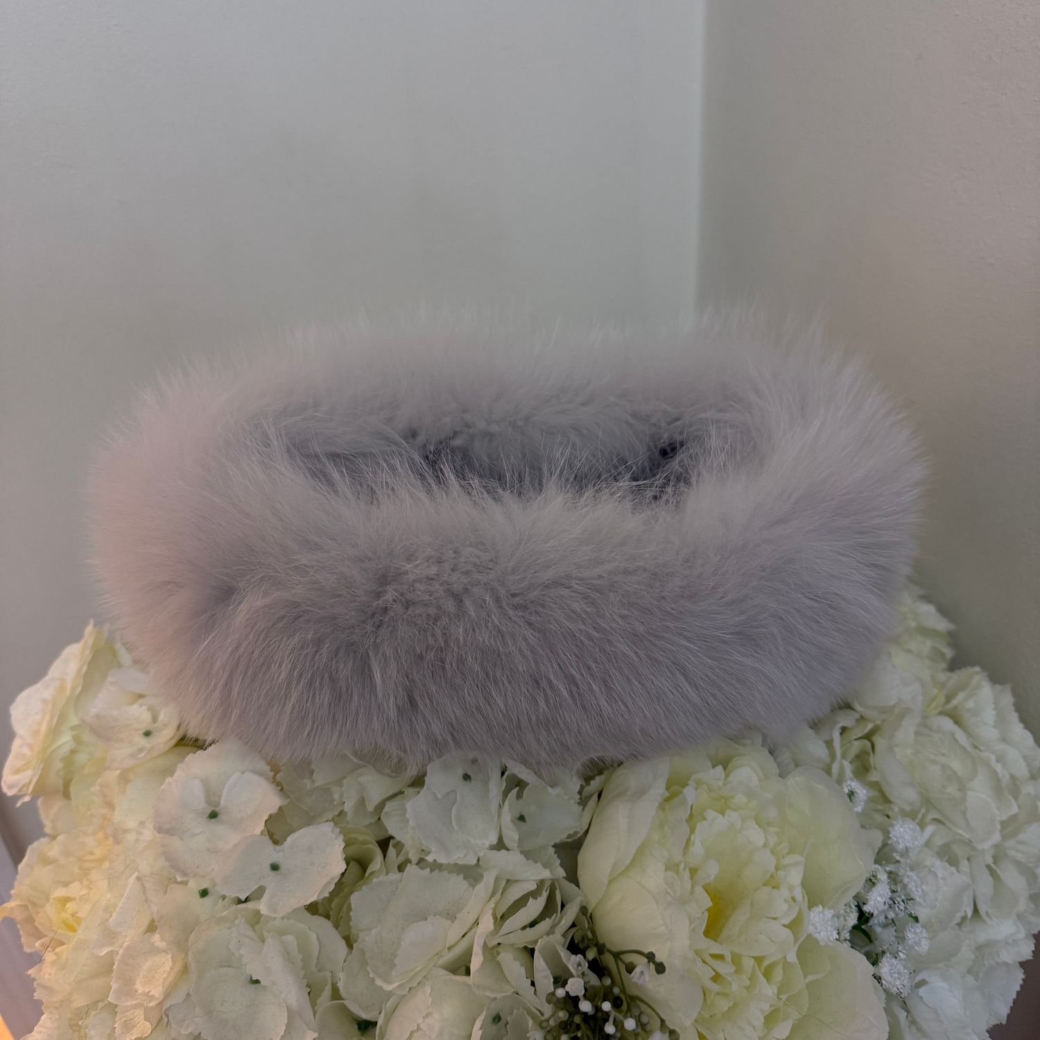 Fox Fur Headband ( stone )
