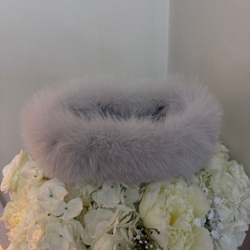 Fox Fur Headband ( stone )