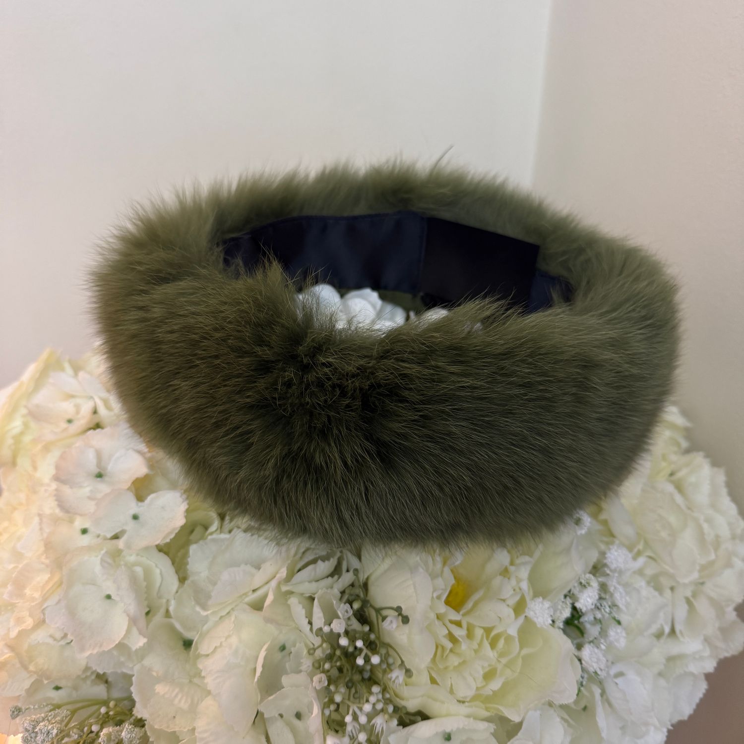 Fox Fur Headband ( green)