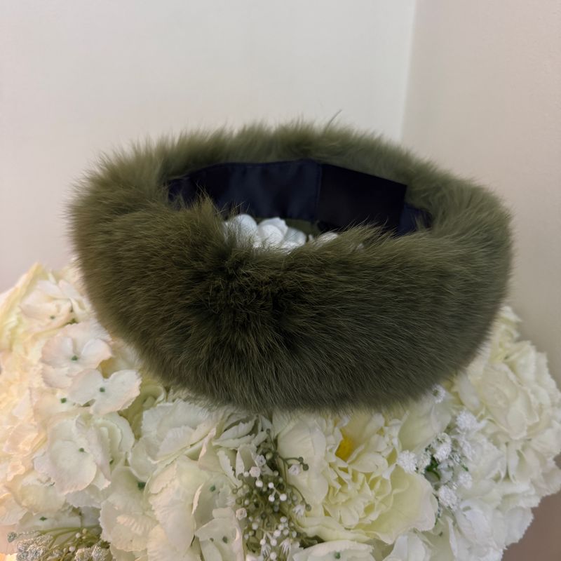 Fox Fur Headband ( green)