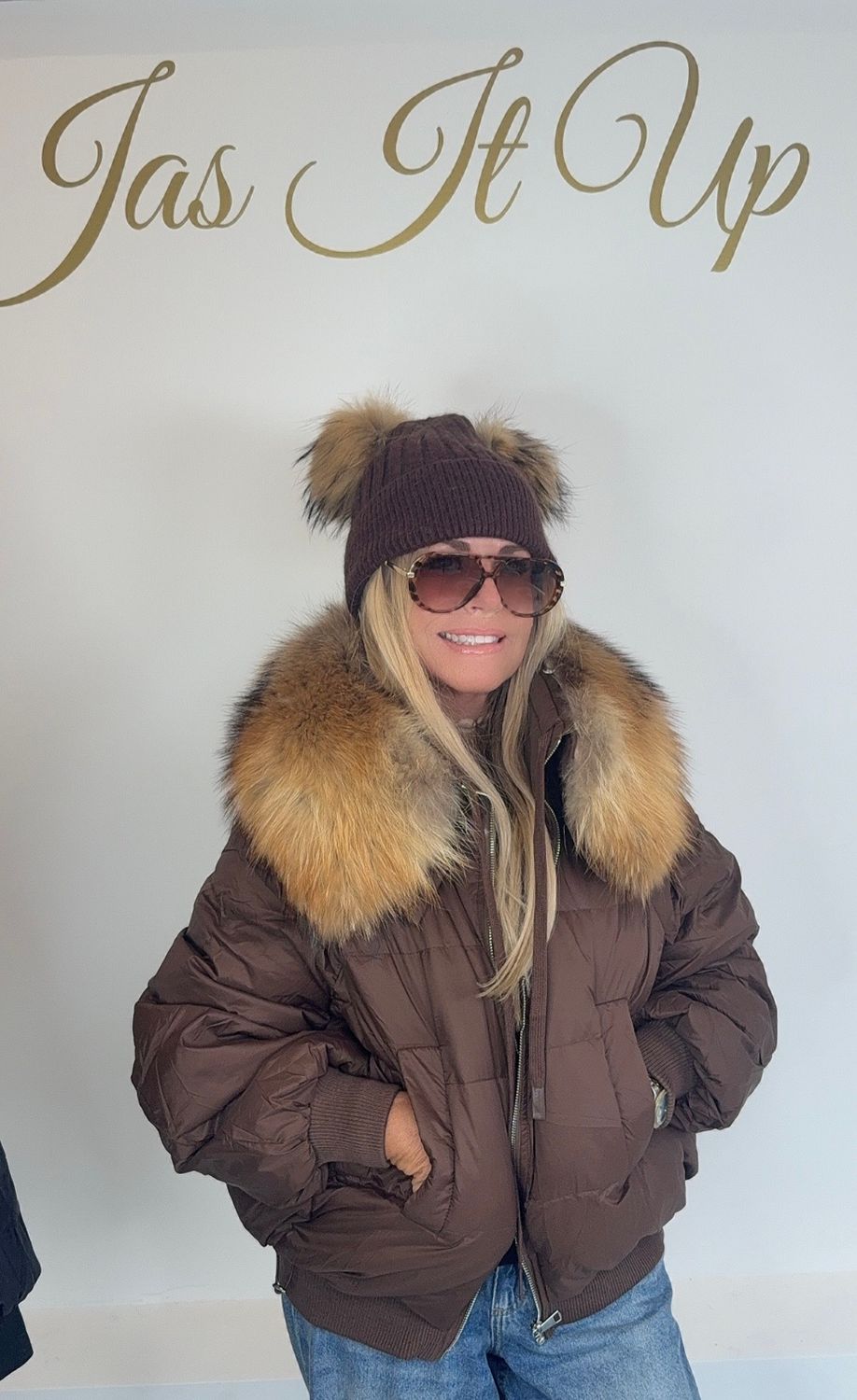 Brown &amp; Natural  Duck Down Puffer Jacket