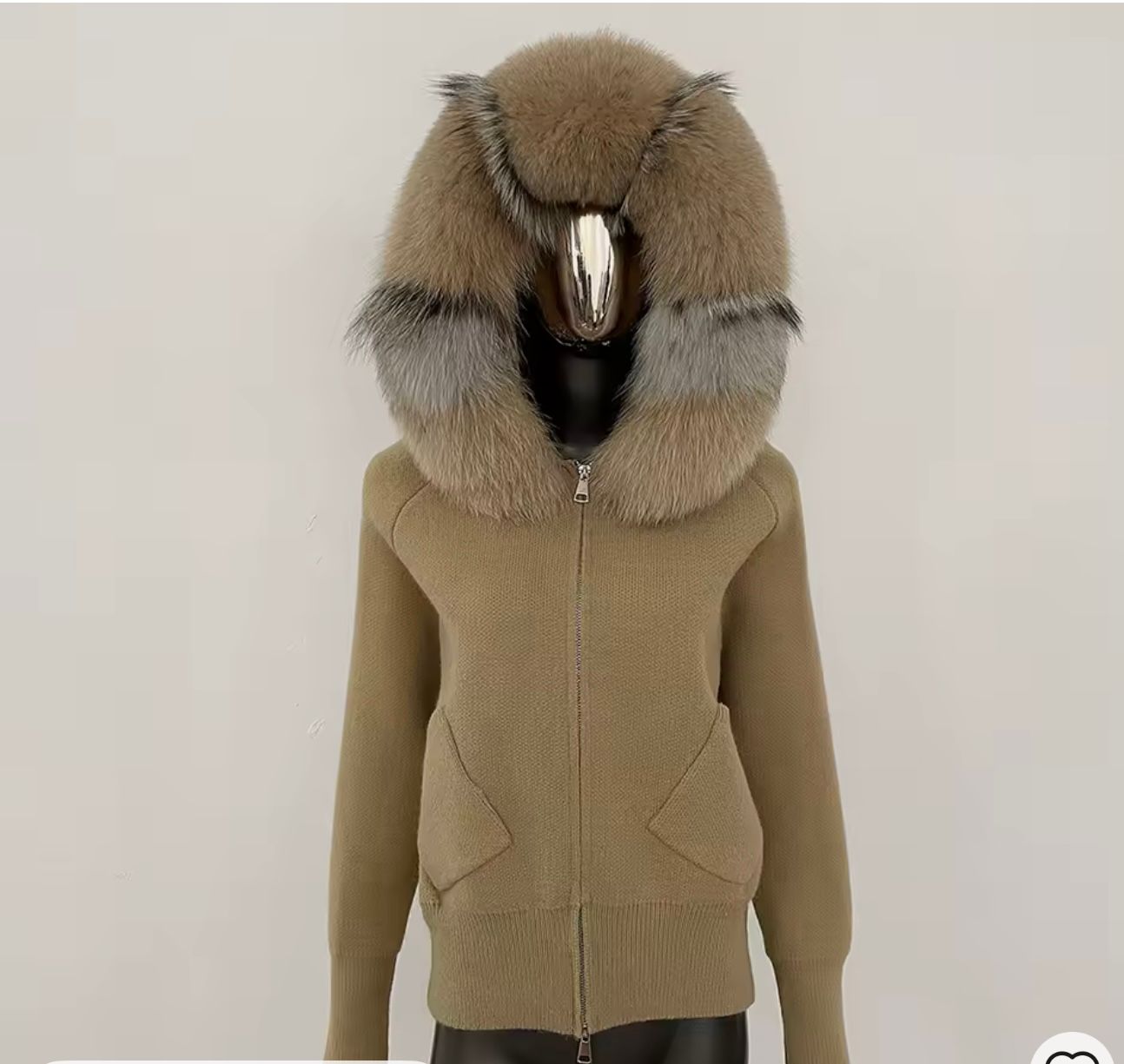 Fox Fur Cardigan (camel)