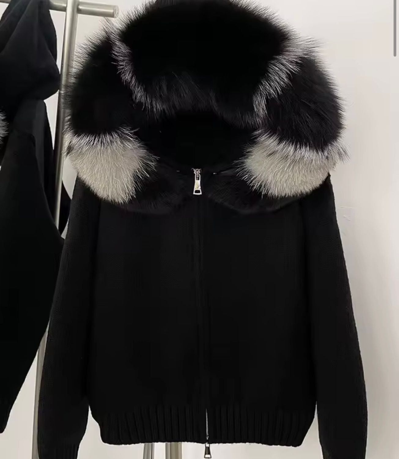 Fox Fur Cardigan ( black )