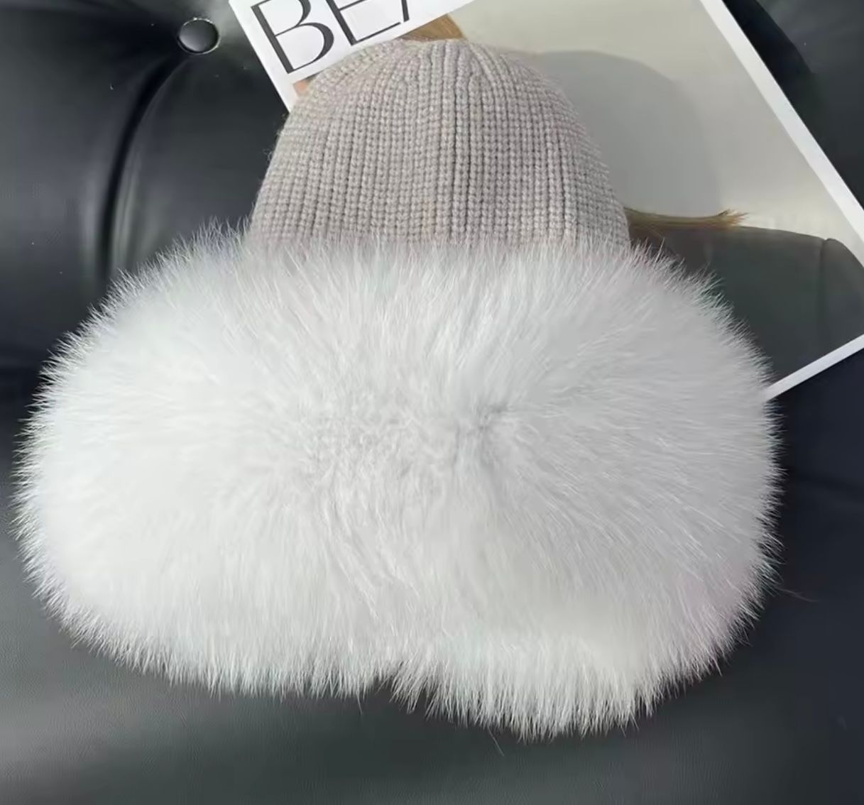 Fox Fur &amp; Wool Hat (silver)