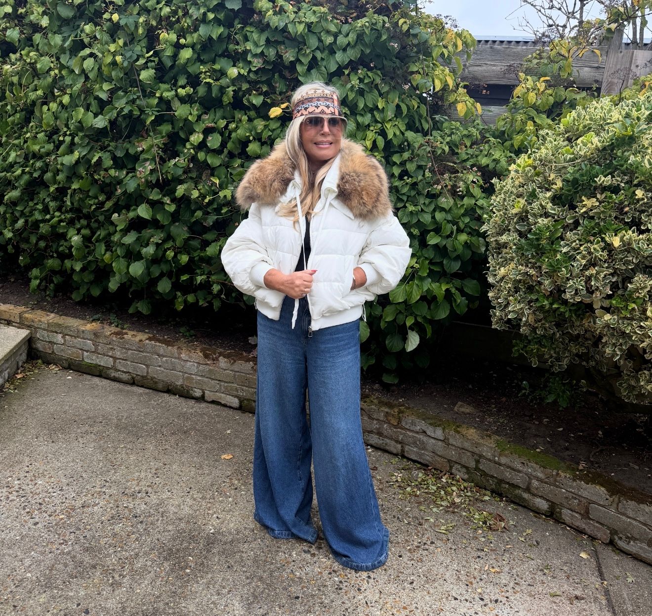 Winter White Duck Down Puffer Jacket (raccoon)