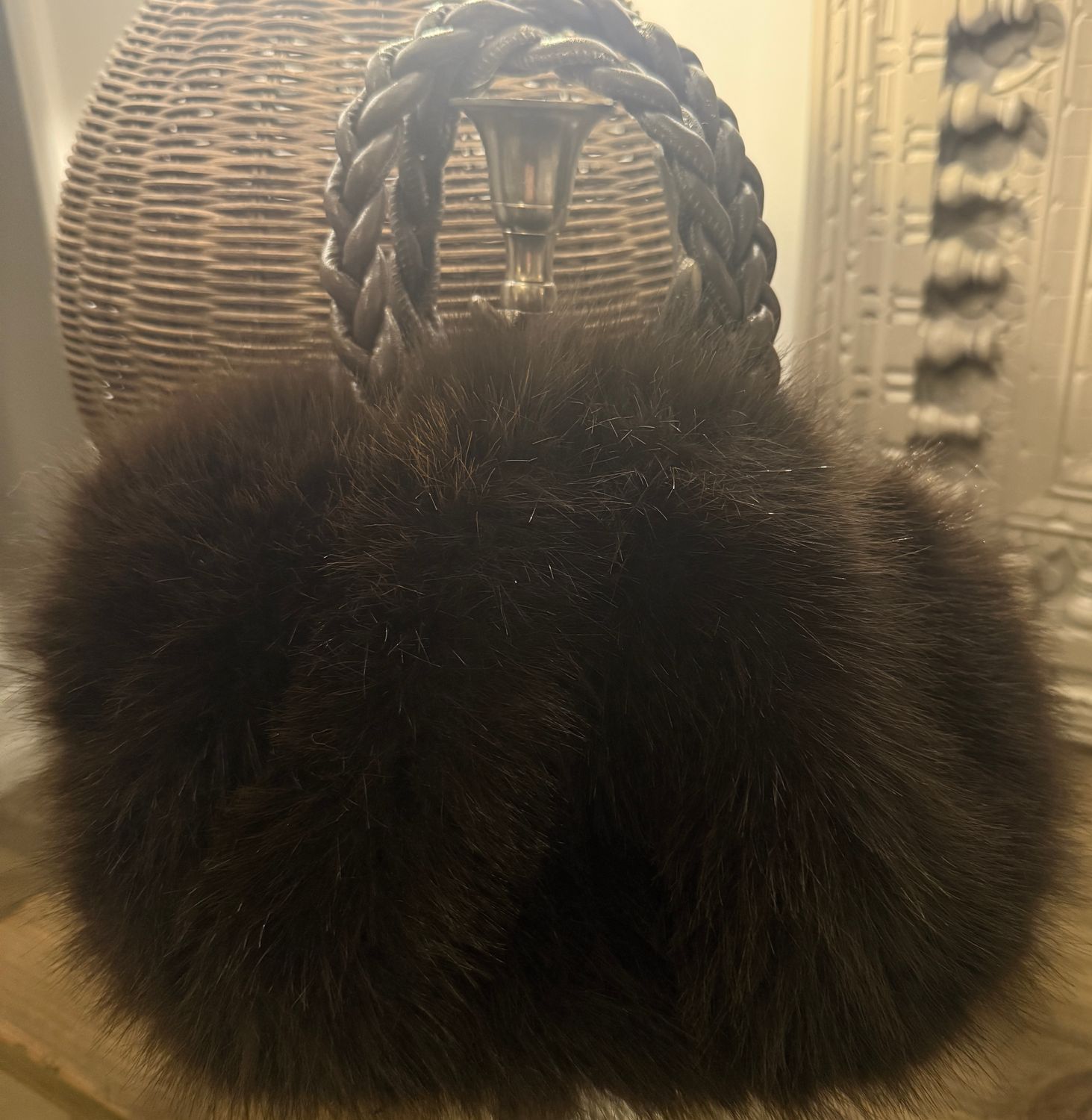 Faux Fur Bag ( brown)