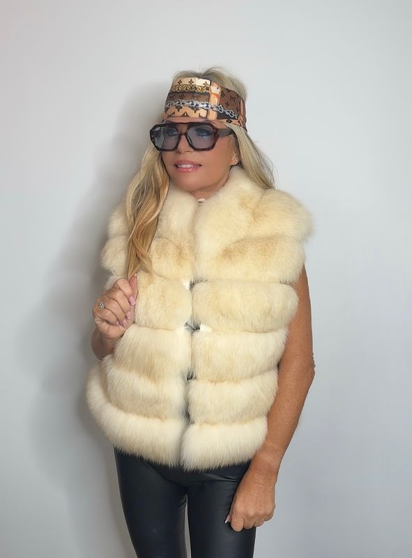 Winter White Fox Fur  Gilet