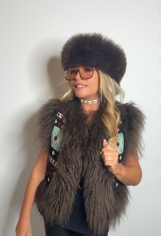 Jas Exclusive Mongolian Reversible Gilet (brown)