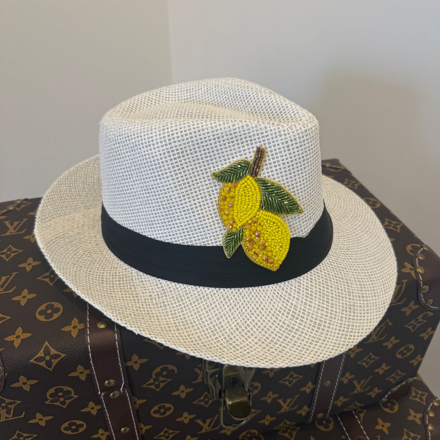 Lemon Fedora Hat (white)
