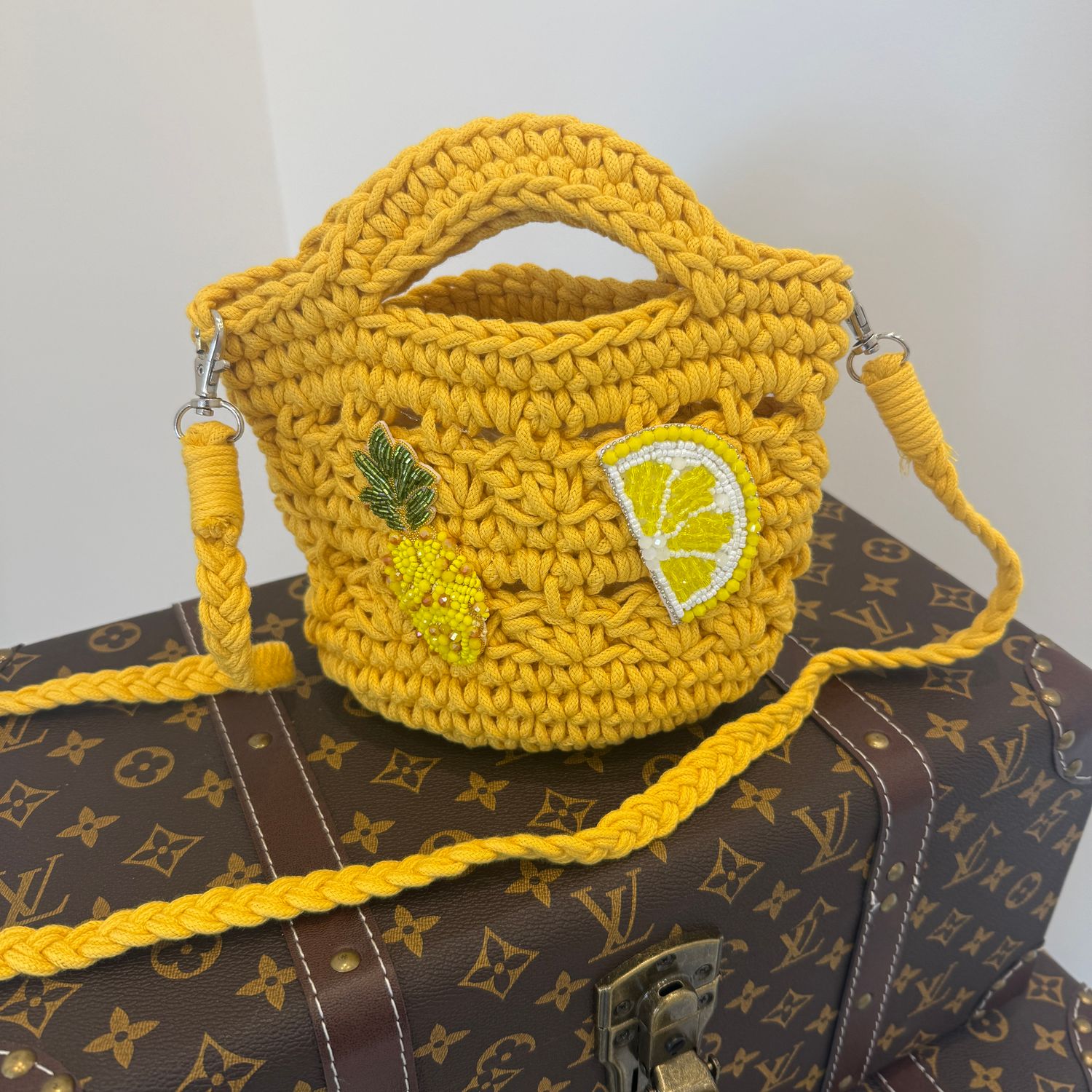 Crochet Fruit Bag ( lemon)