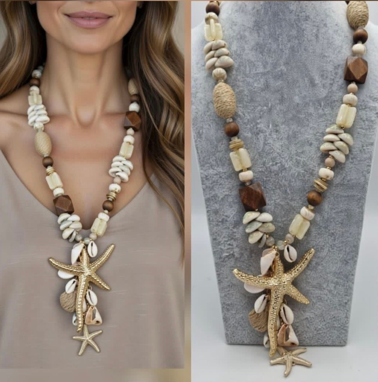 Shell &amp; Stone Necklace