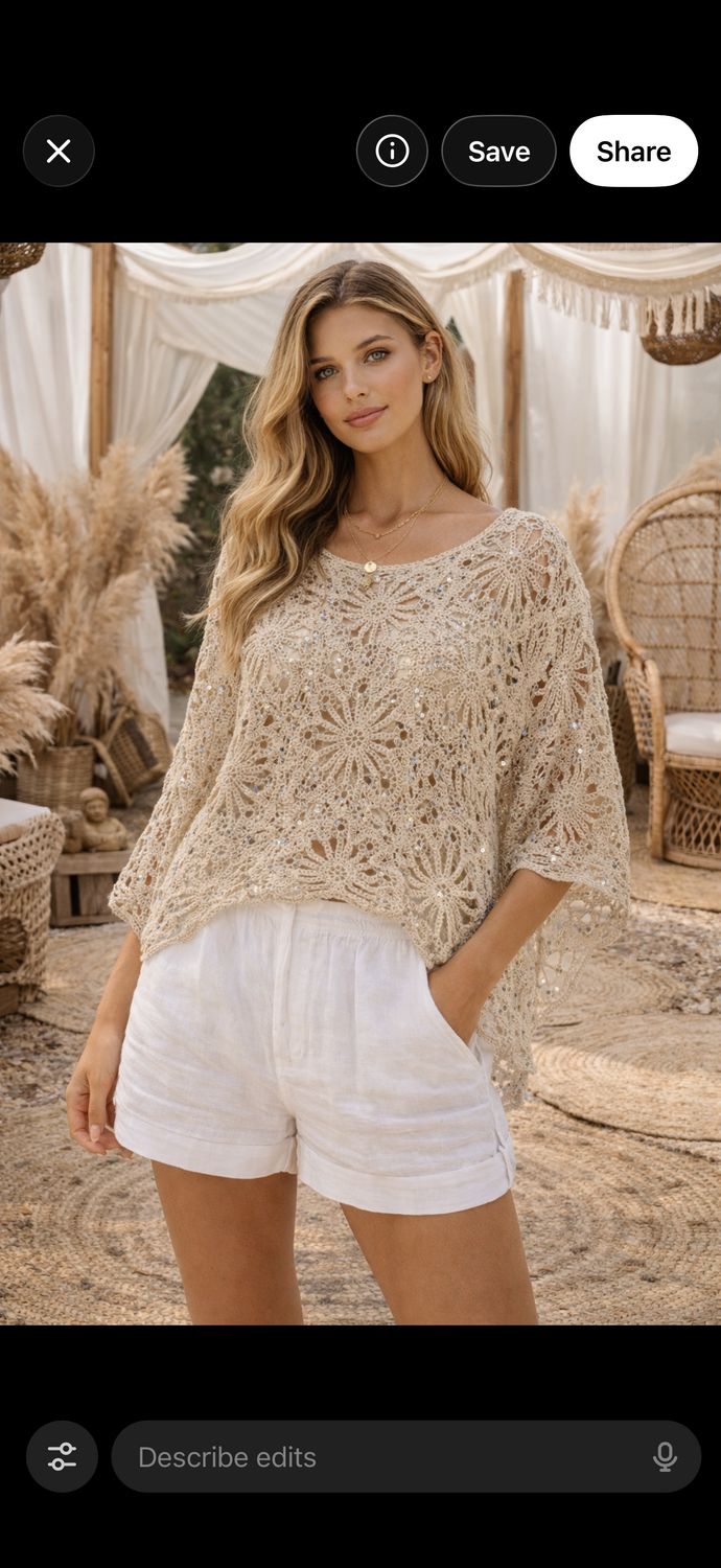 Crochet Top ( natural )