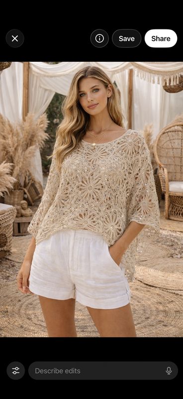 Crochet Top ( natural )