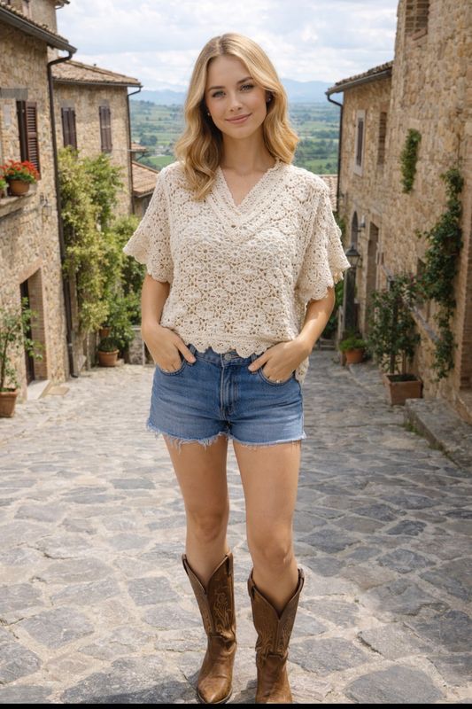 Crochet Top ( beige)
