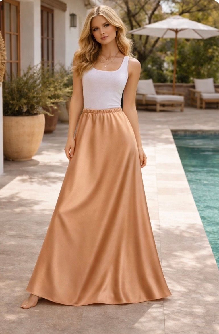 Satin Skirt (apricot)