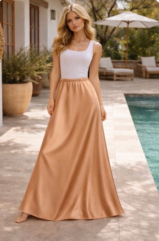 Satin Skirt (apricot)