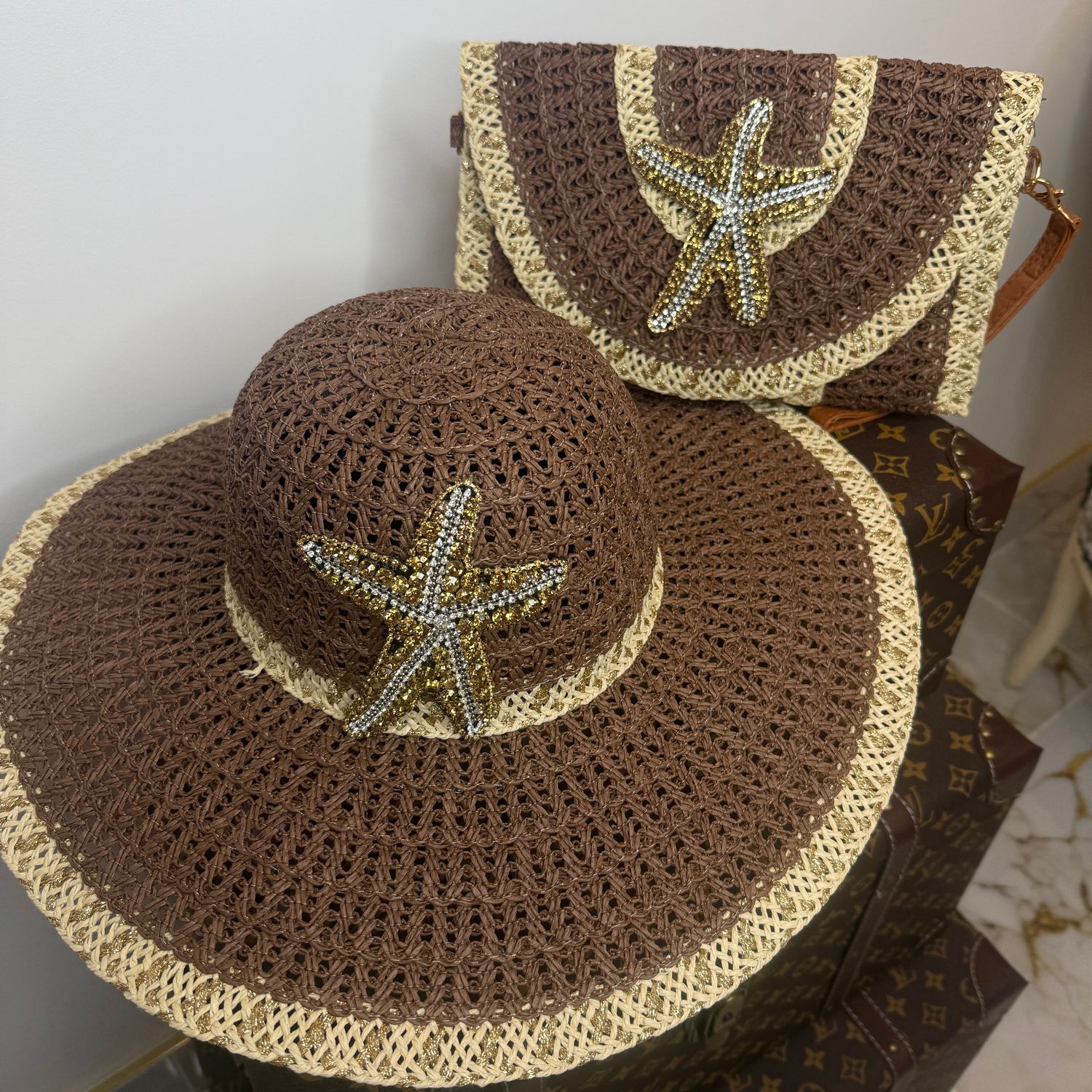 Starfish Set ( brown &amp; gold)