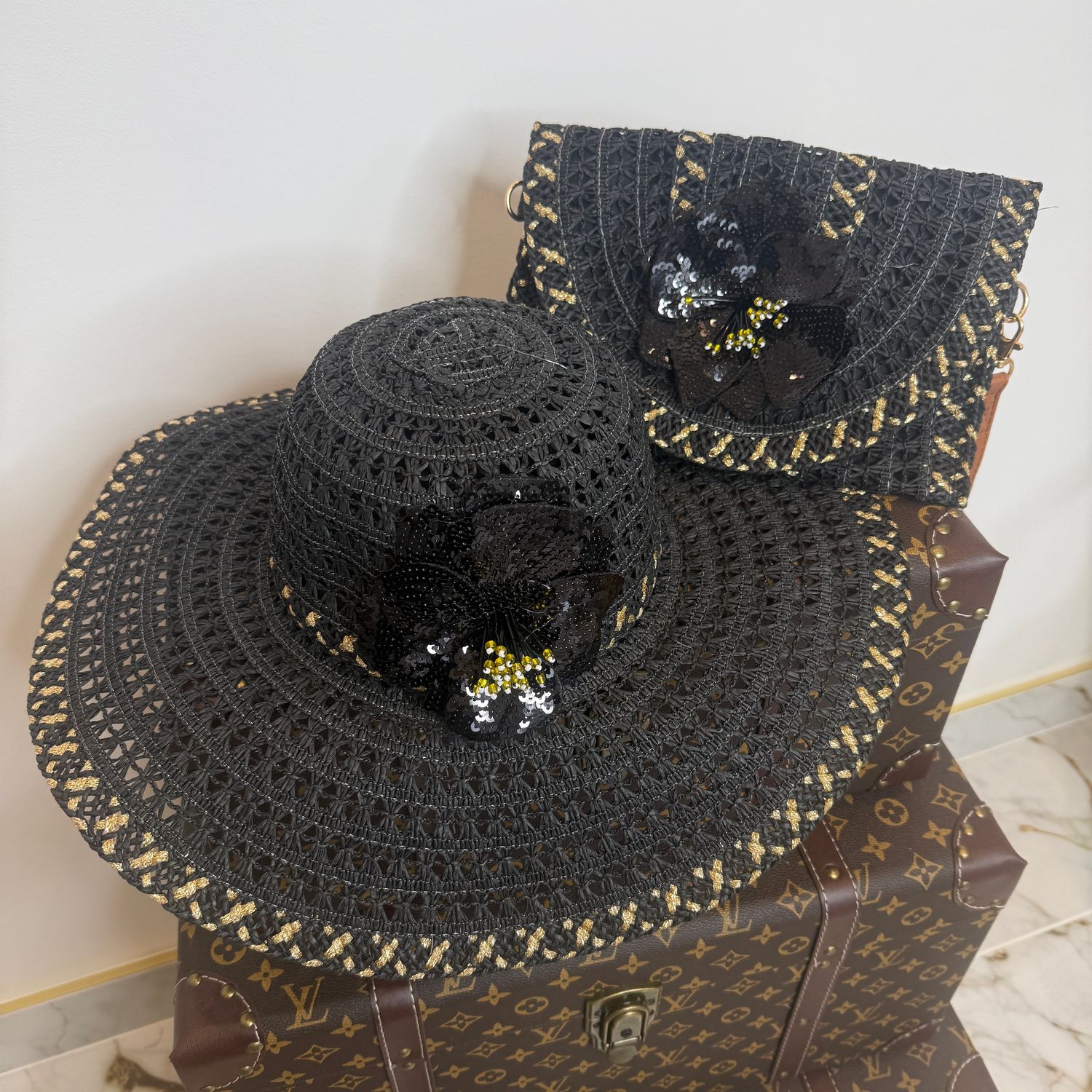 Flower Set (black &amp; gold)