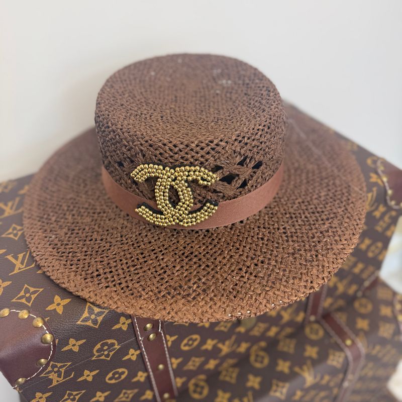 Brown Boater Hat