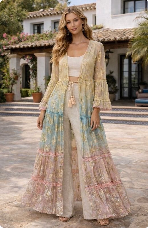 Gold Leaf Kaftan (beige)