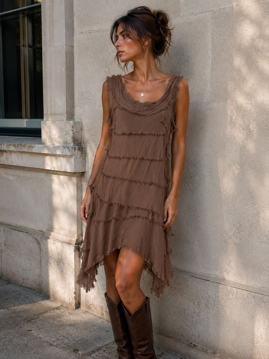 Brown Silk Dress