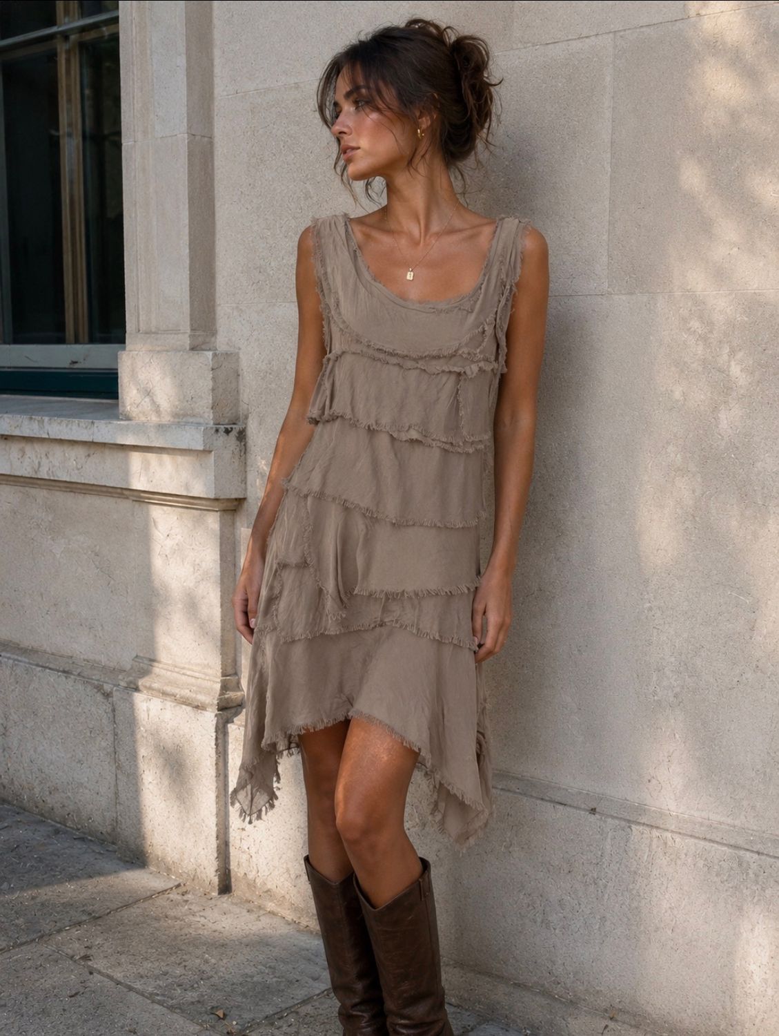 Mocha Silk Dress