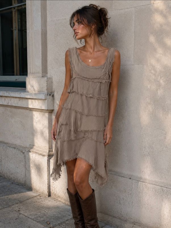 Mocha Silk Dress