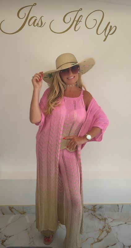 Pink &amp; Gold Lurex 3 Piece Set