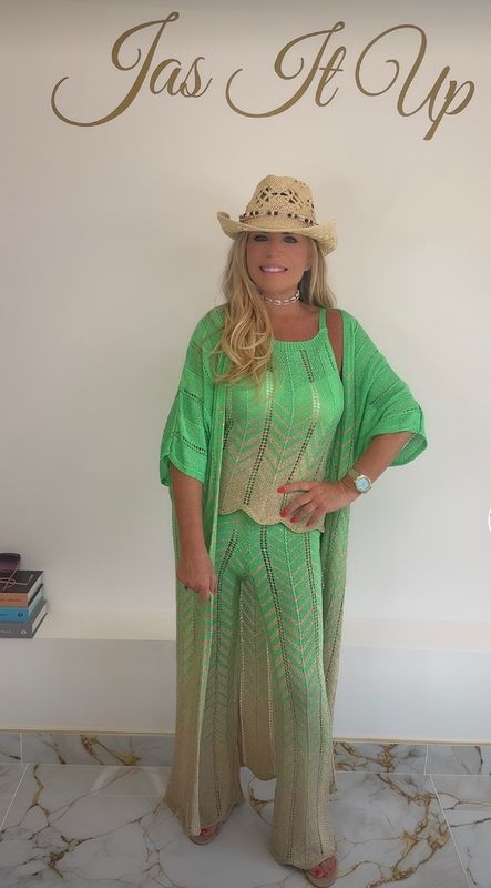 Green &amp; Gold Lurex 3 piece Set